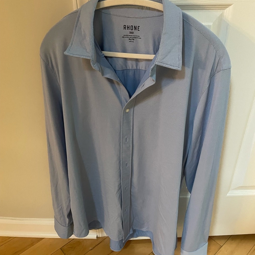 Rhone Blue Casual Button Down Shirt
